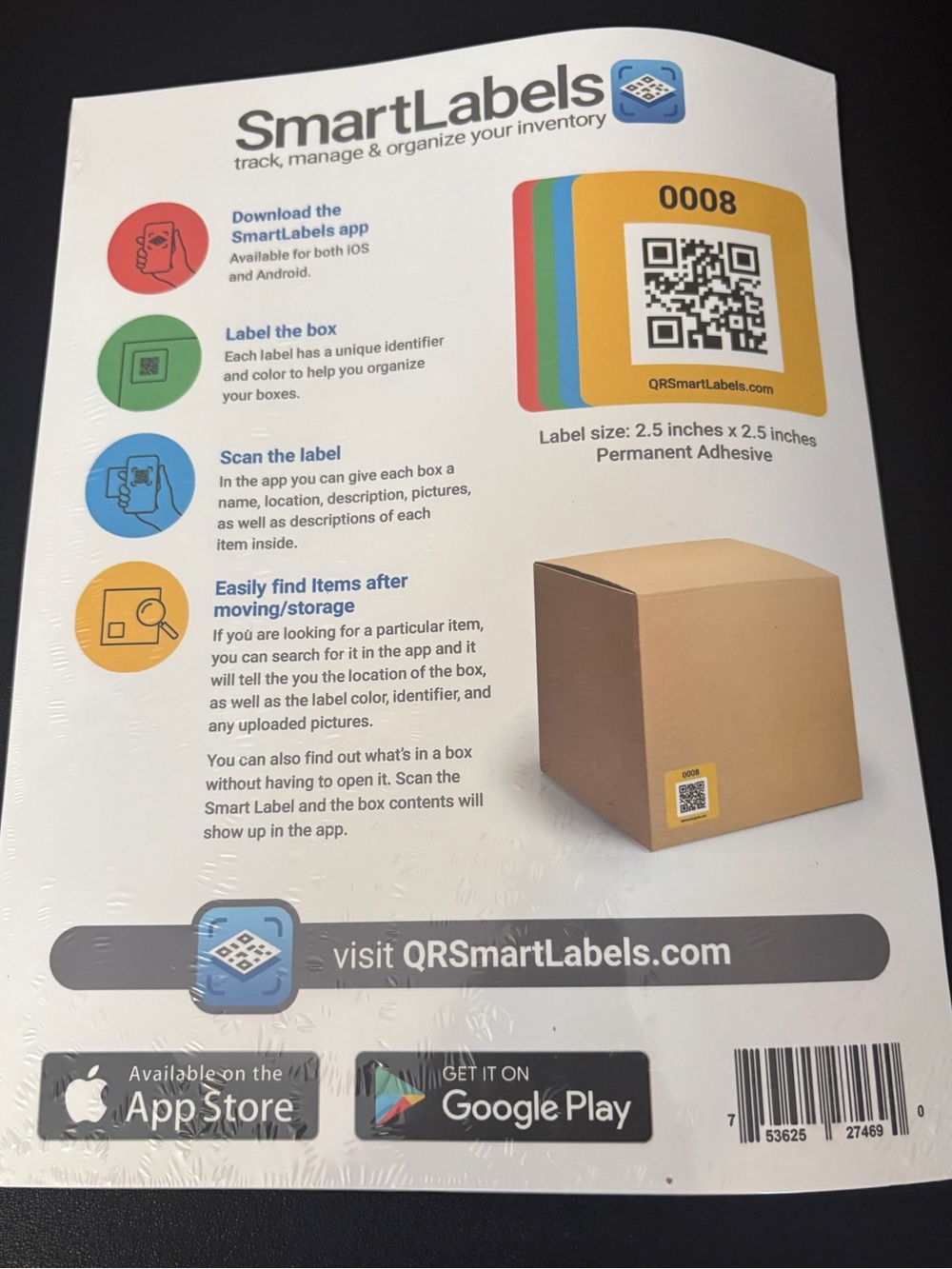 SmartLabels QR Inventory Tracking Labels 48CT - Retails $19.99 on Amazon - Picture 2 of 6
